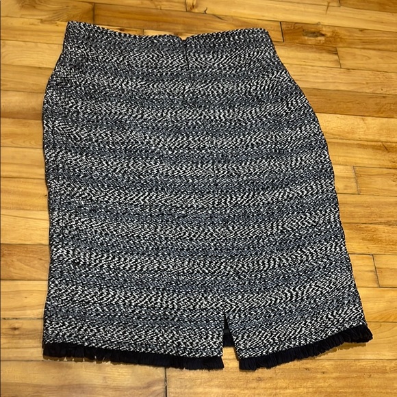 J. Crew Navy Blue and Gray Pencil Skirt Knee-Length - Picture 3 of 6